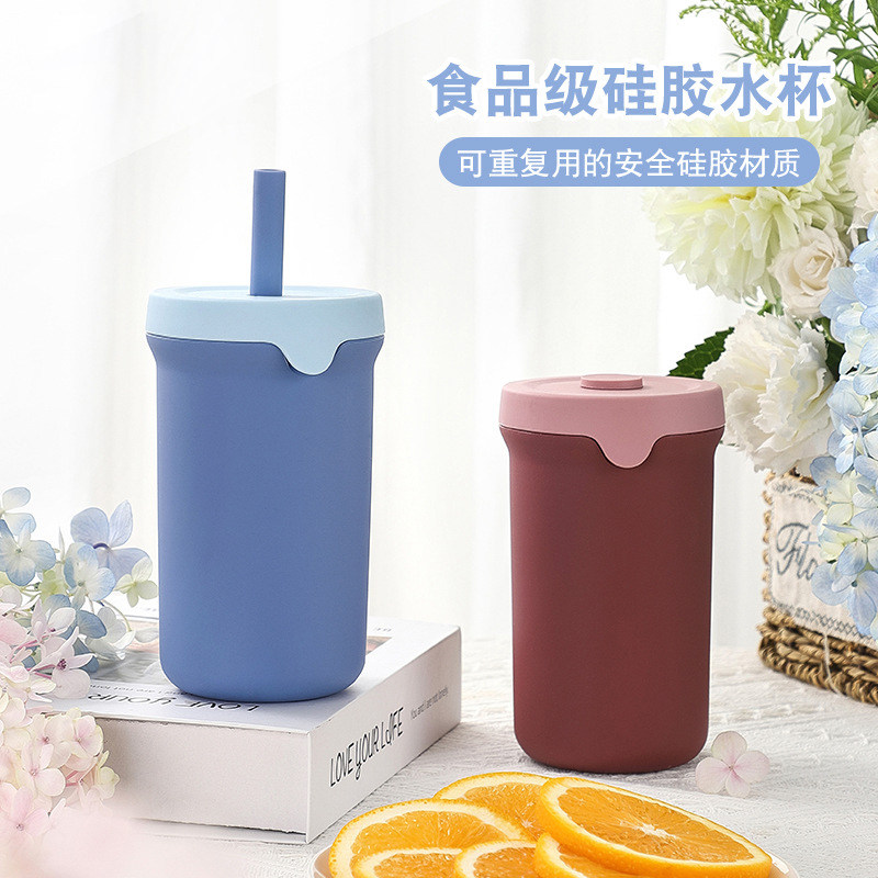 便携防摔户外运动水壶耐高温硅胶