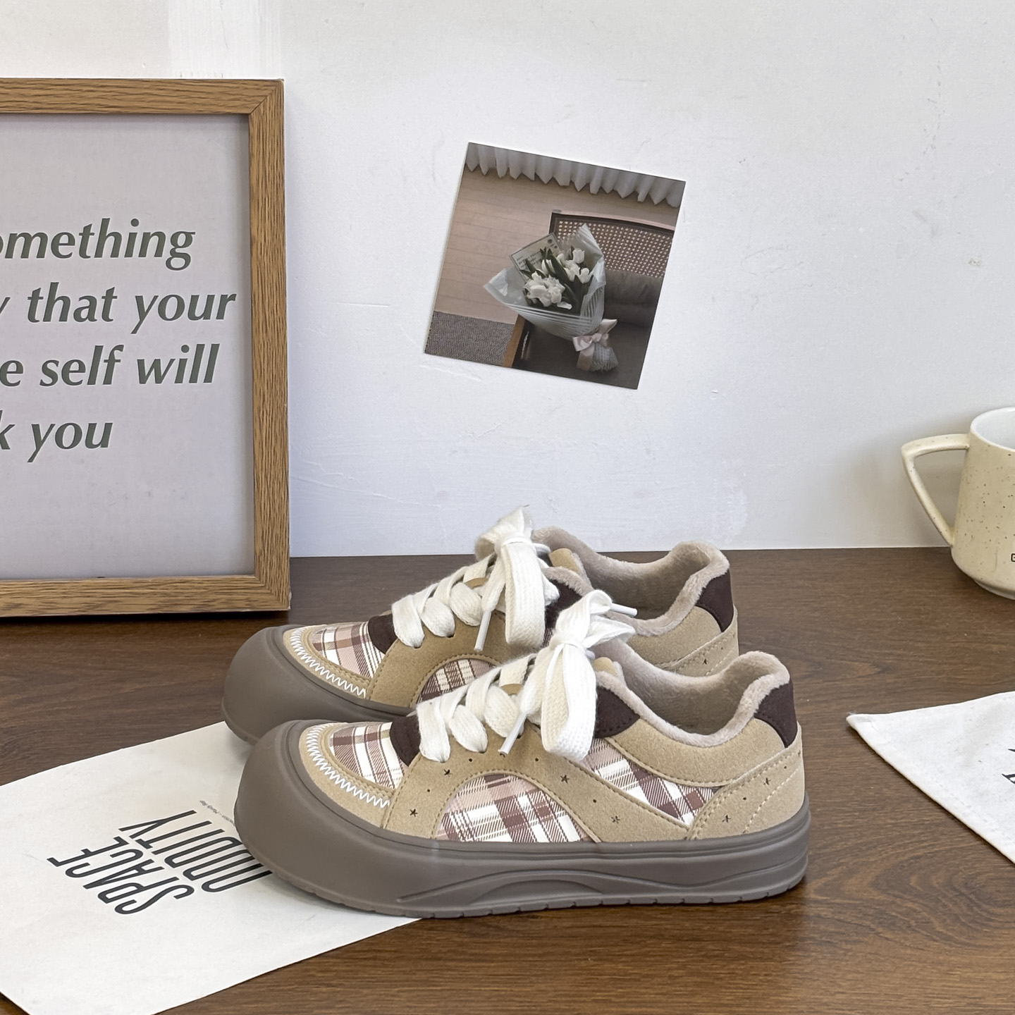 厚底原创加绒板鞋女2025冬季新款小众拼色百搭软底帆布鞋