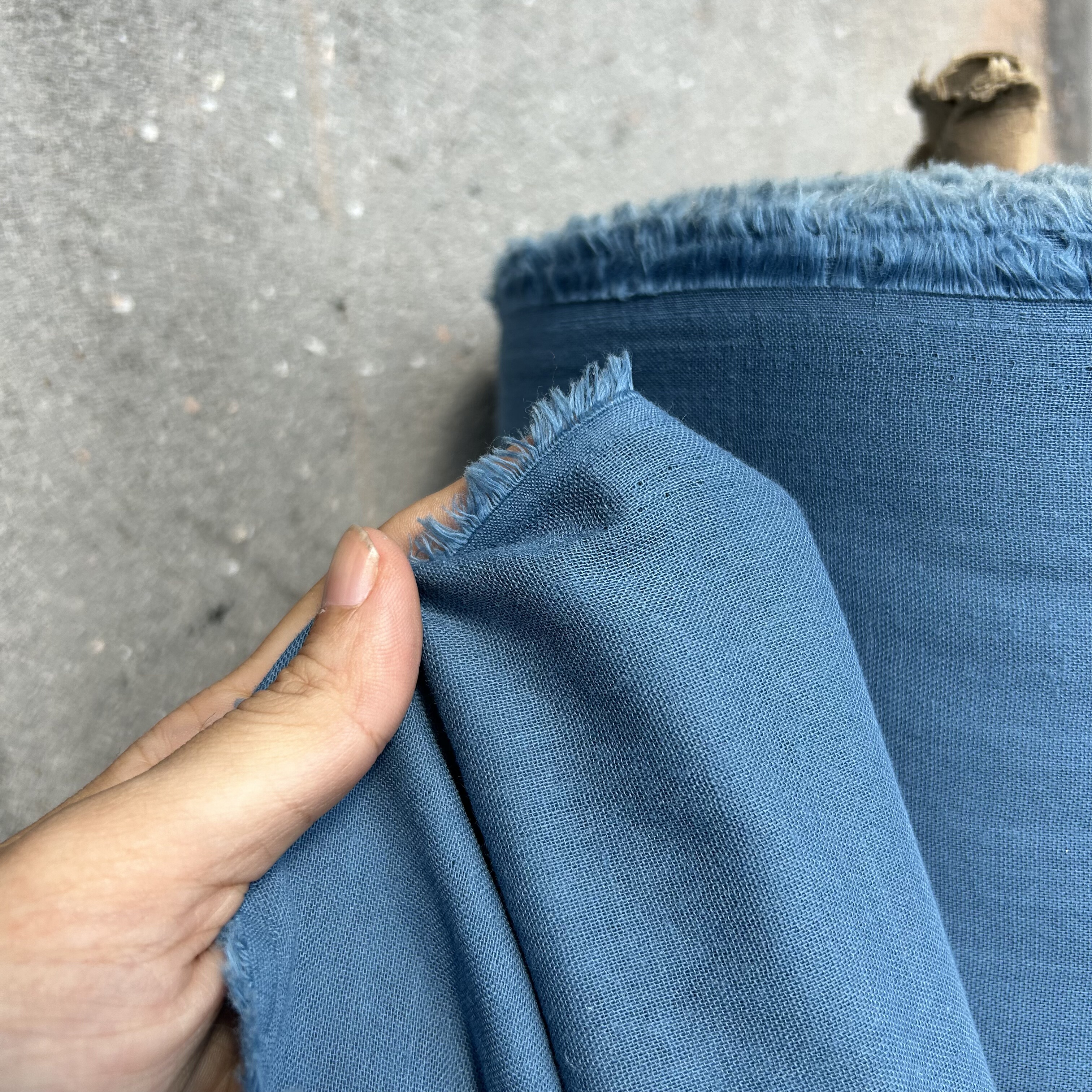 湖蓝色双层纱面料全棉纯棉连衣裙衬衫布料围巾布窗帘布柔软一米价