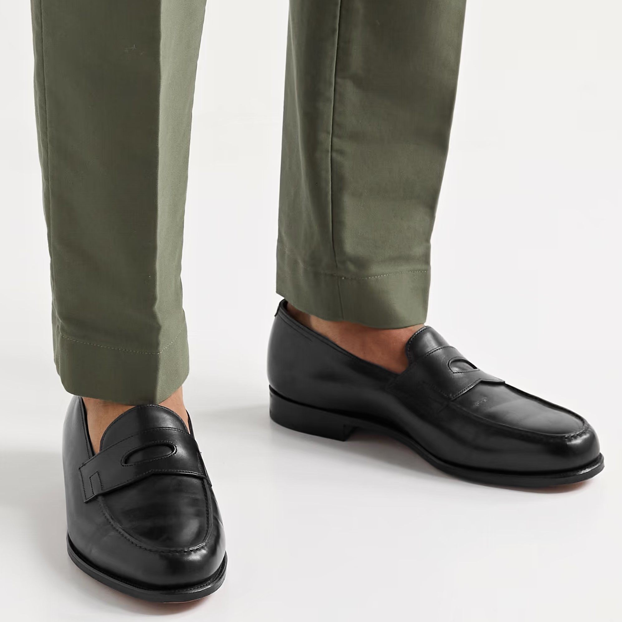 英国john lobb经典便士乐福lopez黑色深棕色博物馆皮固特异男皮鞋