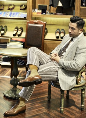 【皮鞋配捐参与款式】美国J.FitzPatrick机翼Balmoral靴Tyler圆头