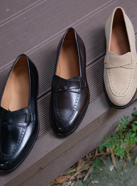 葡萄牙Carlos Santos手工蝴蝶乐福New现货套脚圆头英式风格复古