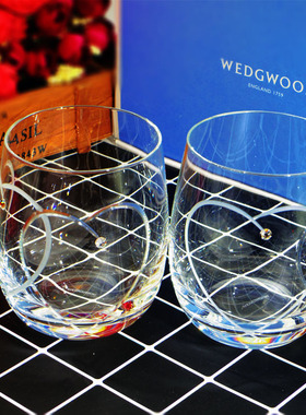 现货日本进口新款Wedgwood proie承诺爱心玻璃对杯水杯情侣杯礼盒