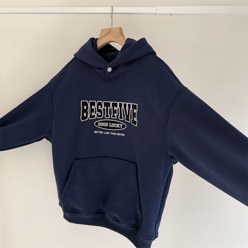 贴身面是糯糯的绒~150-190中大童一体绒卫衣青少年加厚连帽套头衫