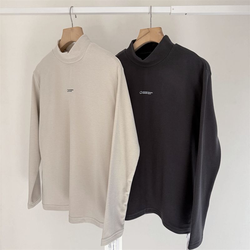 膨体暖绒~150-190保暖德绒中大男童秋冬长袖半高领T恤中领打底衫