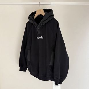 190中大童一体绒卫衣青少年加厚连帽套头衫 150 绒 贴身面是暖糯