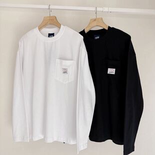 T恤青少年宽松圆领打底衫 190中大童纯色纯棉长袖 150 简约基础款