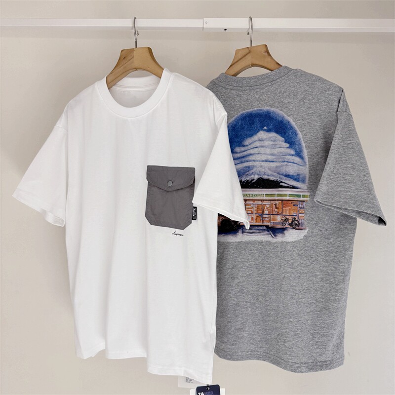 醇软舒适~150-190中大男童畅爽棉圆领短袖青少年户外露营印花T恤