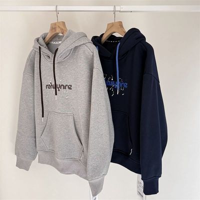 贴身面是暖暖的绒~150-190中大童一体绒卫衣青少年加厚连帽套头衫