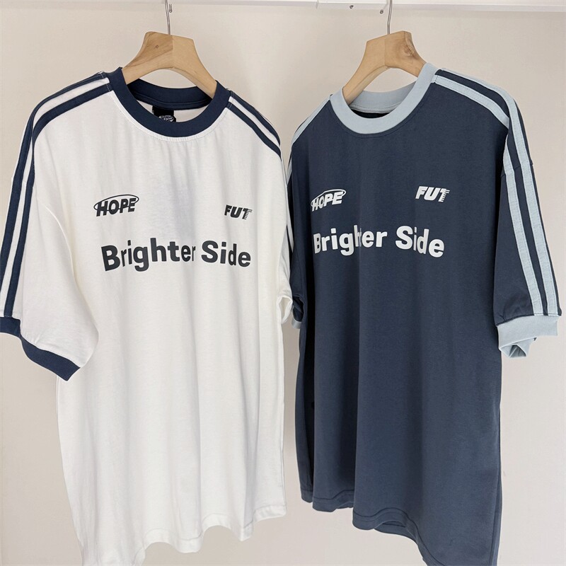 甄选亲肤面料~150-190中大童镶边圆领T恤夏季薄款青少年短袖T恤