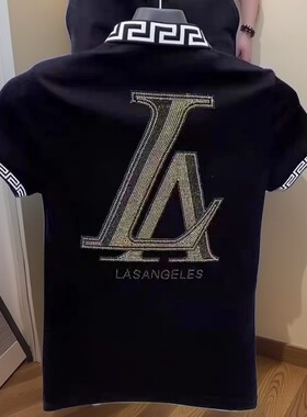 男士短袖polo衫衣服潮男t恤刺绣潮男半截袖男装时尚夏季新款体恤T