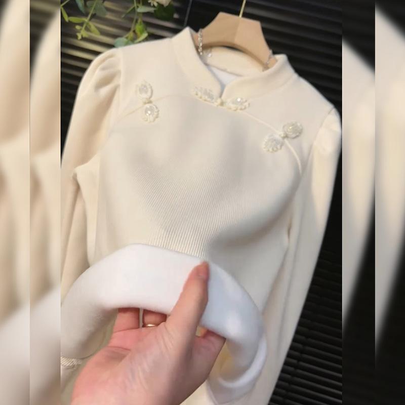 打底衫新中式高级加绒炸街洋气