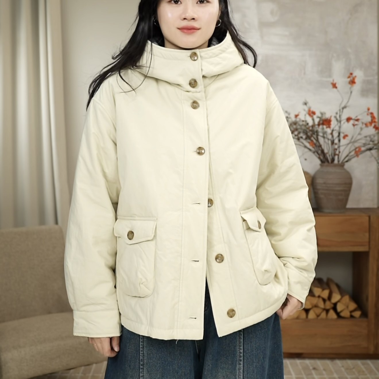 冬季时尚文艺连帽百搭内里格子厚实棉服保暖外套女 131,女装/女士精品,棉衣/棉服,淘宝优惠券,粉丝福利购,淘宝优惠卷