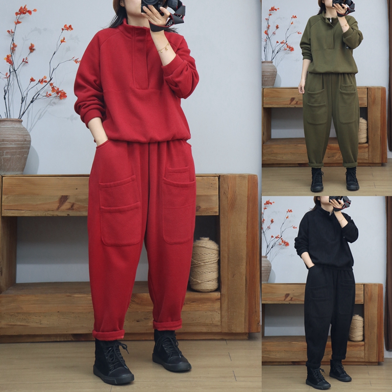 加绒加厚卫衣卫裤时尚休闲套装