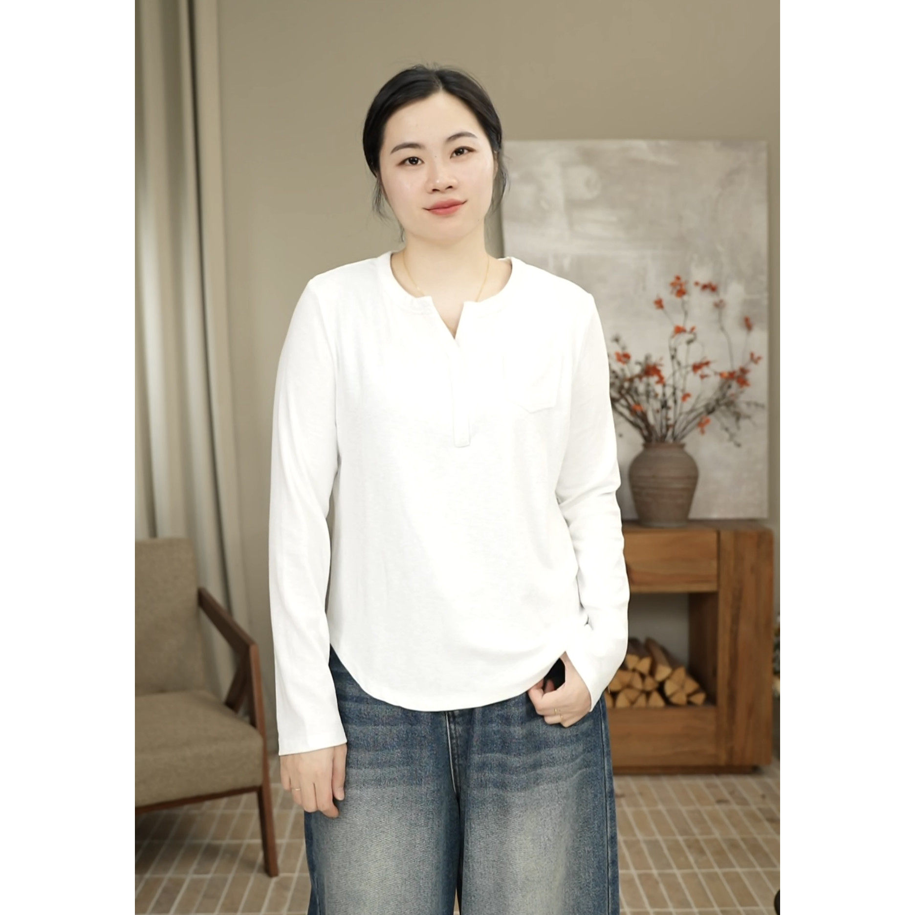 秋冬新款长袖T恤上衣半扣V领百搭显瘦打底衫女 9987,女装/女士精品,T恤,淘宝优惠券,粉丝福利购,淘宝优惠卷