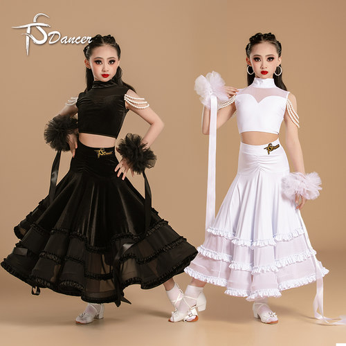 星舞林摩登舞服女童2026新款华尔兹交谊舞大摆裙表演服国标舞裙