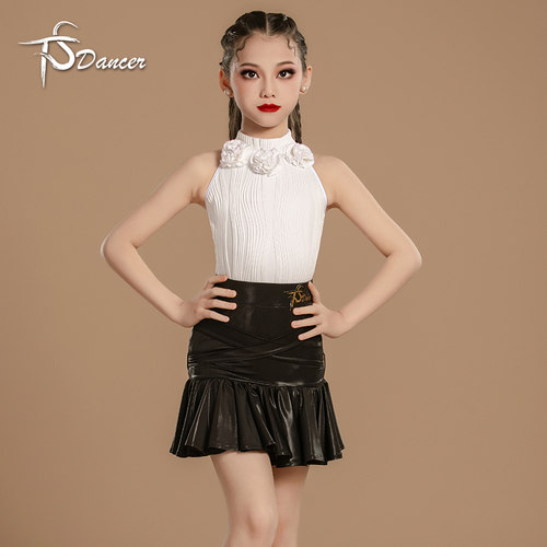 星舞林夏季新款拉丁舞服练功服女童专业表演出高光儿童网红套装