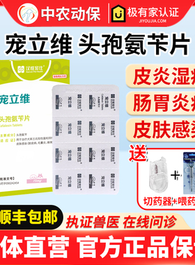 汉维宠立维头孢氨苄片宠物猫狗消炎药膀胱炎咳嗽感冒脓皮症皮肤病