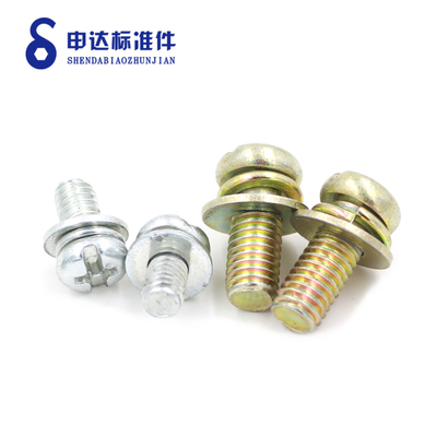 直径3MM组合螺丝三组合螺丝平垫弹垫组合圆头十字3组合