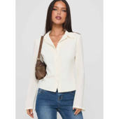 塔米家 长袖 上衣 P翻领蕾丝边条纹衬衫