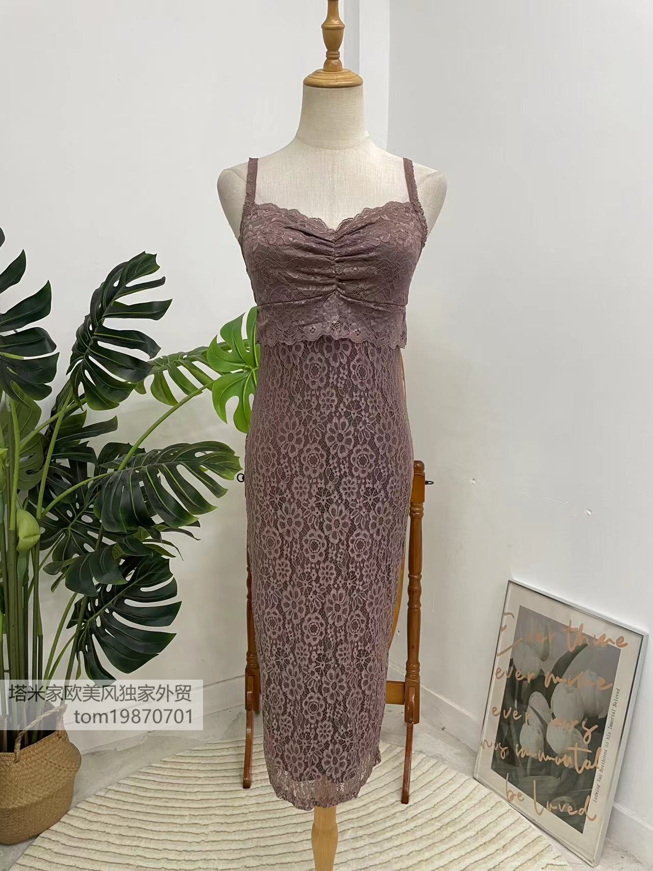 塔米家 美单N*Gal优雅性感蕾丝吊带连衣长裙a4-1