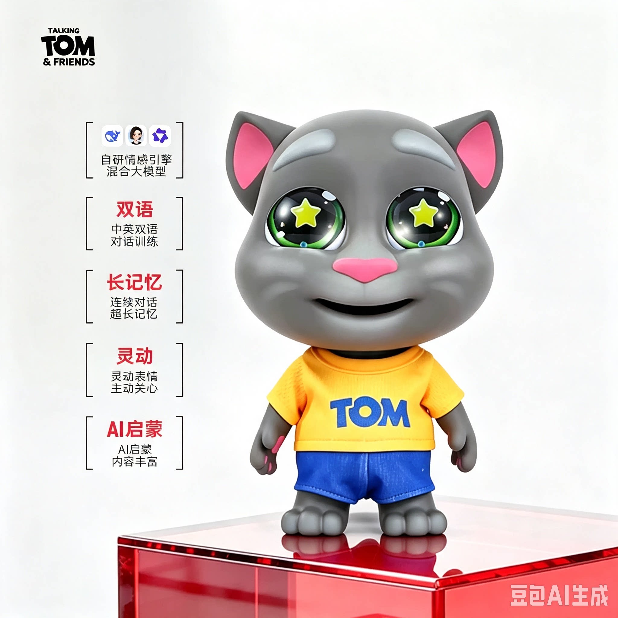 会说话的汤姆猫AI大模型人工智能机器人儿童玩具对话互动陪伴交互