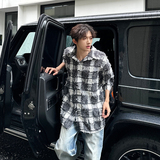 肌理感溜须潮牌宽松衬衫夜店风短袖男衬衫AS917P45，男装衬衫，电商A070