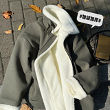羊羔毛加厚外套男拉链宽松翻领棉袄冬季潮棉衣MF313P128，男装棉衣，电商A070