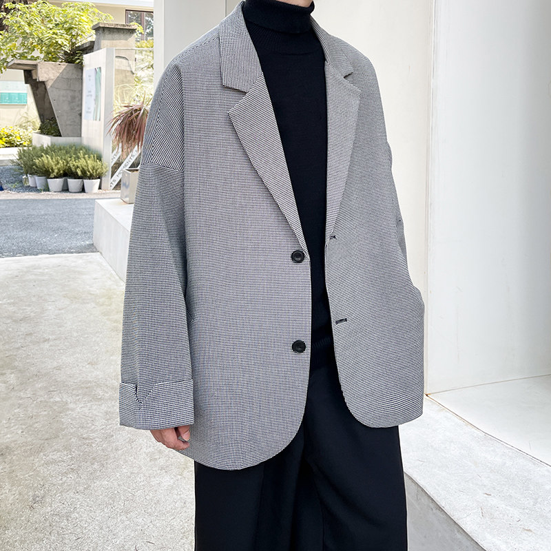 休闲小西服外套韩版制服痞帅千鸟格情侣男西装XZ201P85,男装西服套装,电商A070