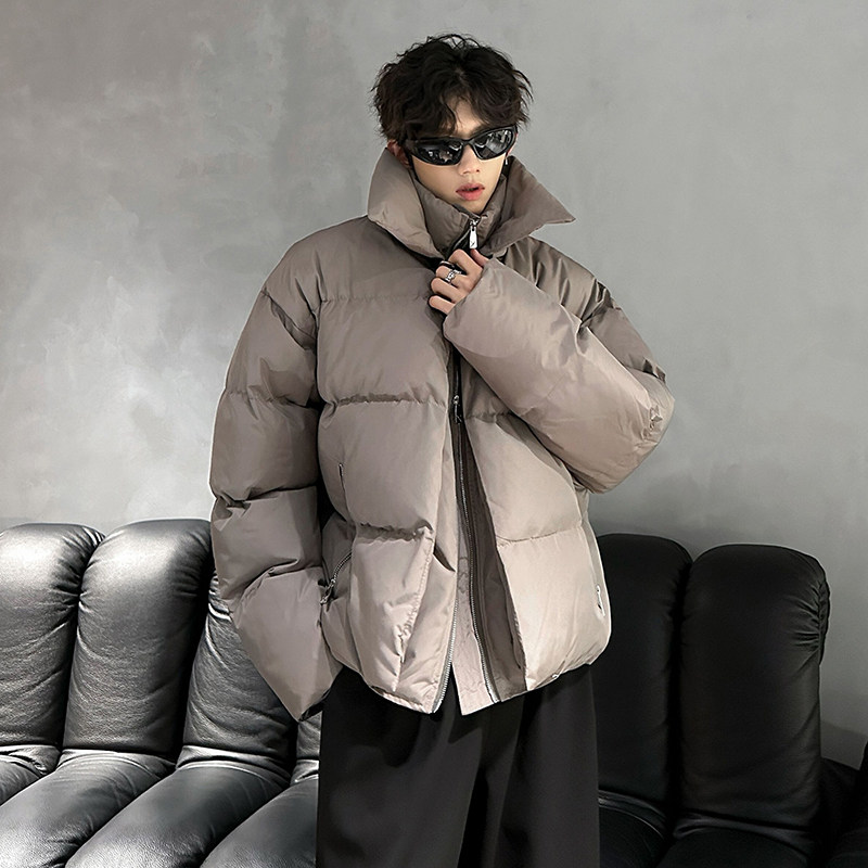 原创金属扣双层领设计感棉服冬外套vibe飞行夹克棉衣M8897P138,男装夹克,电商A070
