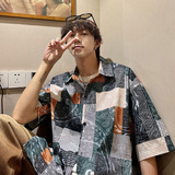 夏新款原创宽松个性潮流衬衣帅气男短袖衬衫CS913P40，男装T恤，电商A070