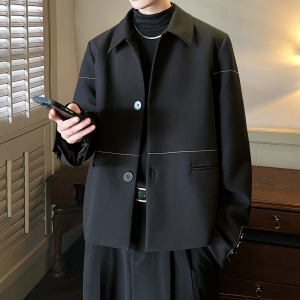 高街痞帅短款修身外套 男士休闲翻领西服潮流夹克 ATX208 P95图片