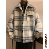 小香风复古格呢子夹克外套马海毛保暖男毛呢大衣AJK339P108，男装夹克，电商A070