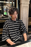 磨破立体感条纹T恤宽松tee潮流短袖CD1041P45，男装T恤，电商A070