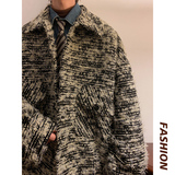 小香风痞帅潮流夜店外套个性立体感毛边毛呢男夹克AJK131P108，男装夹克，电商A070