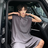 背心马甲套装宽松连帽潮牌T恤短裤男短袖2件套装AZ753P75，男装牛仔裤，电商A070