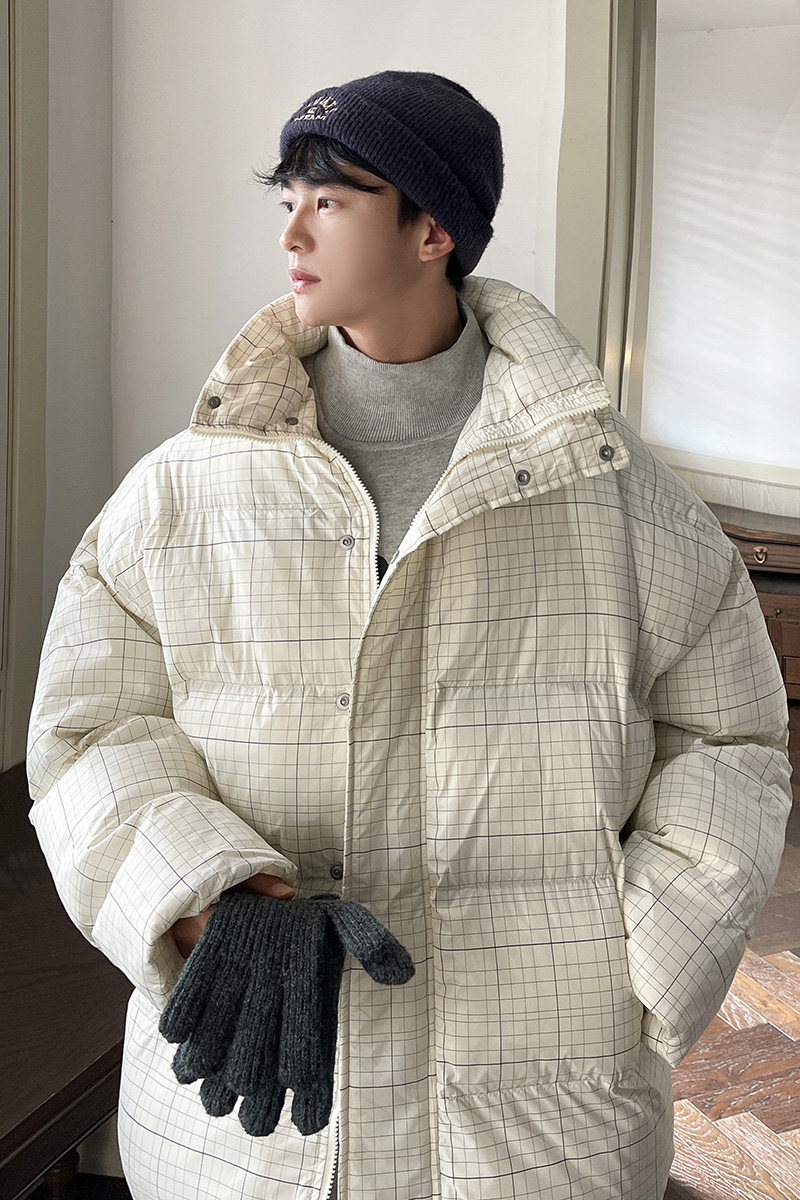 个性格子加厚连帽棉服男外套潮棉衣MF130P115,男装棉衣,电商A070