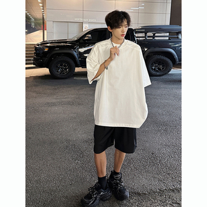 设计师款 简约立体肩宽领复古朴素风tee男短袖 CD1040 P38图片