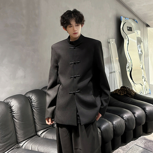 垫肩新中式盘口中山装立领西装外套风夹克小西服JK344P108,西服小夹克搭配图片