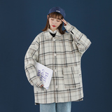 中性风夹克风衣外套格子韩版港味情侣男毛呢大衣DY02P120，男装夹克，电商A070