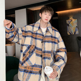 小香风宽松新保暖外套痞帅中性圈圈呢毛呢男夹克JK130P108，男装夹克，电商A070