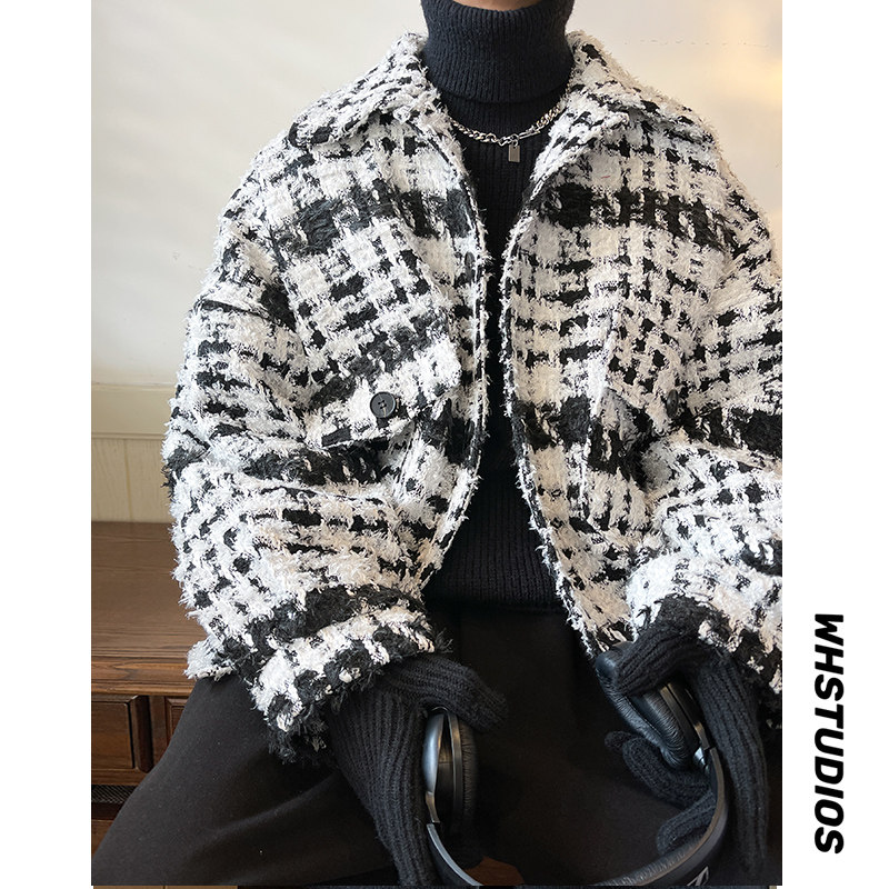 小香风宽松立体感外套韩版痞帅中性潮流男士夹克JK124P108,男装夹克,电商A070