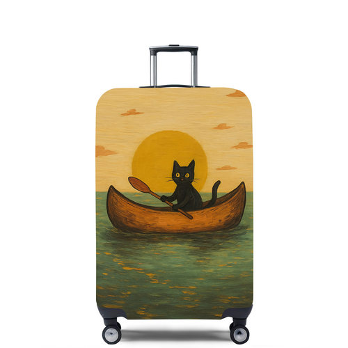 萌趣可爱风17黑猫弹力箱套拉杆箱旅行旅游登机行李皮箱保护罩防尘