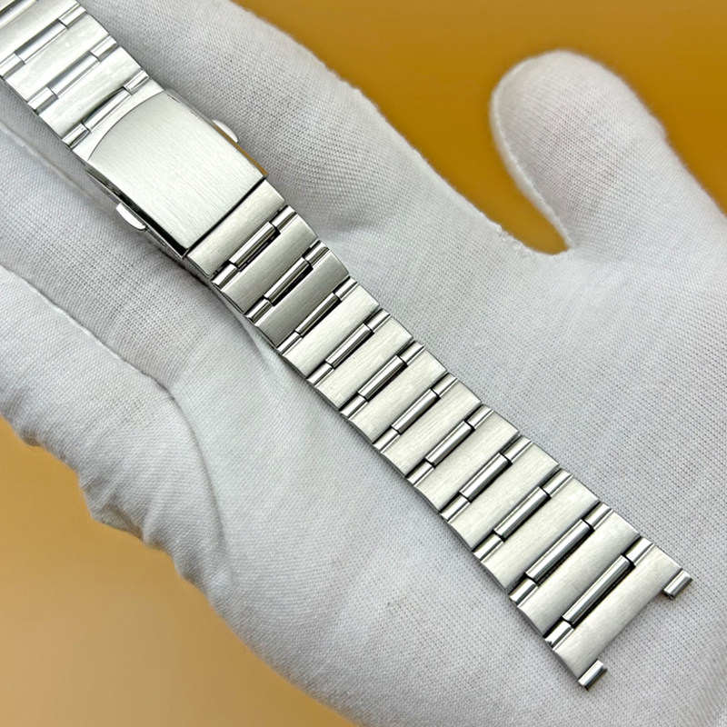 适用欧米茄星座表带钢带配件不锈钢男女实心精钢表链凹口11mm14mm