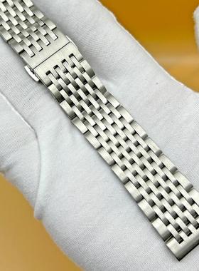 磨砂哑光表带钢带男女超薄表链精钢蝴蝶扣不锈钢弧口配件20mm14mm