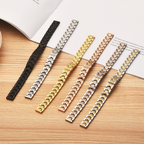 女式表带精钢表链小绿表10mm通用