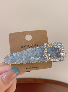 精致高级感满钻星球猫咪发夹甜美