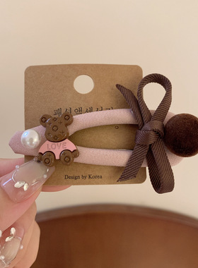 超闪玻璃钻蝴蝶结发夹小众高级感灰色气质一字夹侧边发夹甜美