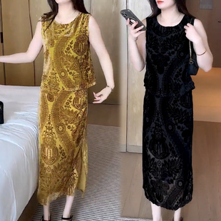 洋气显瘦无袖 时尚 新款 套装 背心半身裙气质减龄两件套潮 女2025夏季