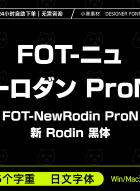 FOT-ニューロダンProN、NewRodinProN 新Rodin黑体日文繁体字体包